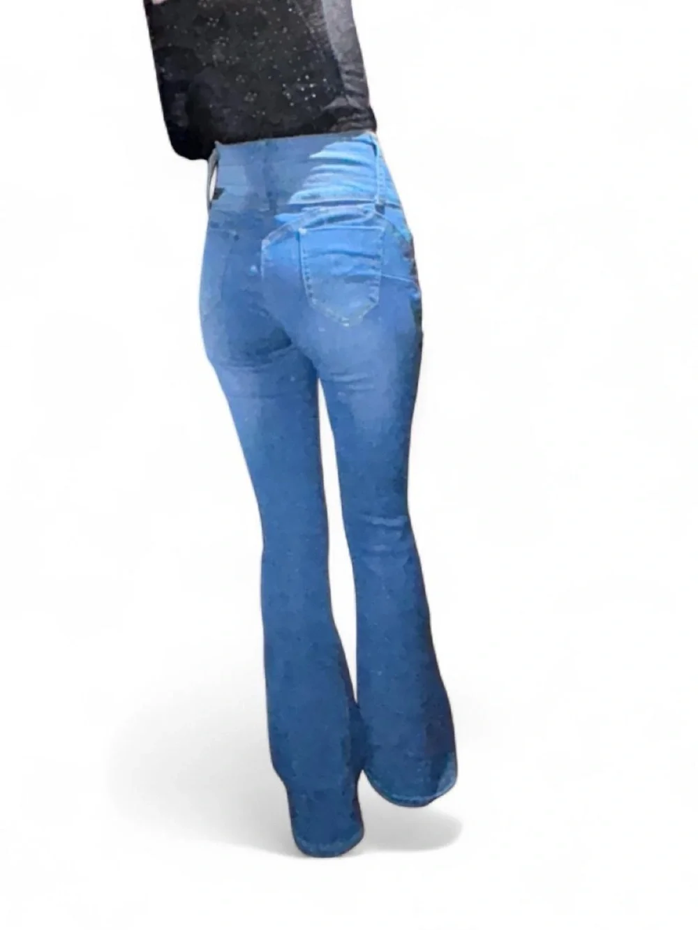 BAMBOO High-Waist Blue Boot-Cut Jeans
